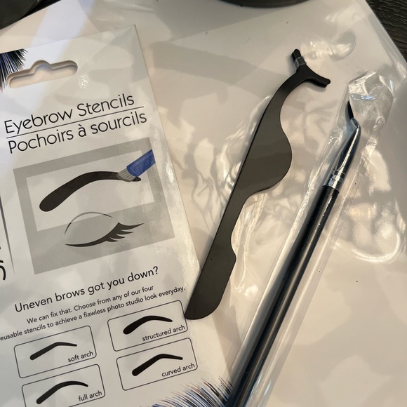 Lash Applicator Tweezer Eyebrow Stencils Angel Eyeliner Brush - Picture 5 of 5